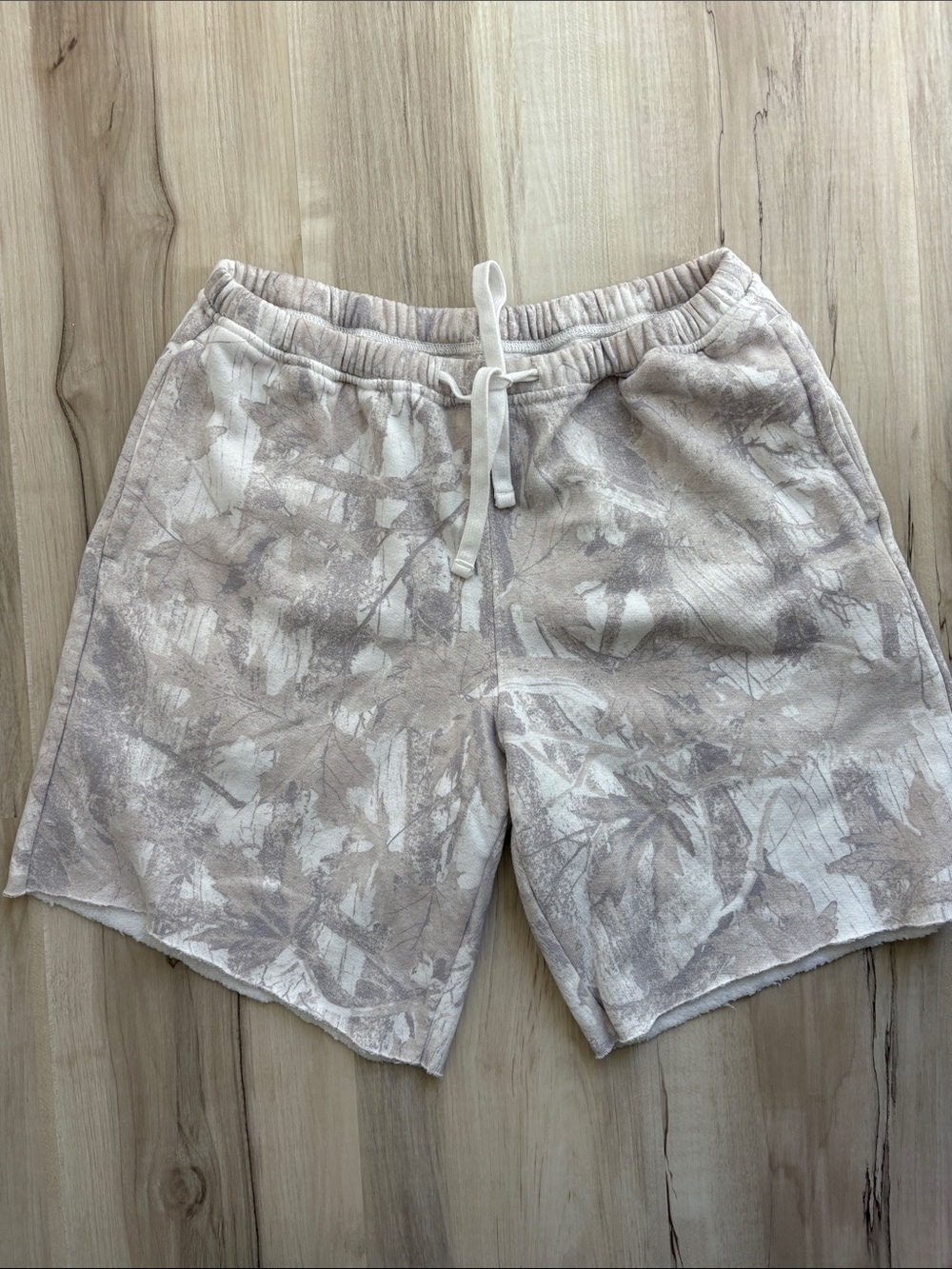 Hollister Beige camo Drawstring Shorts
